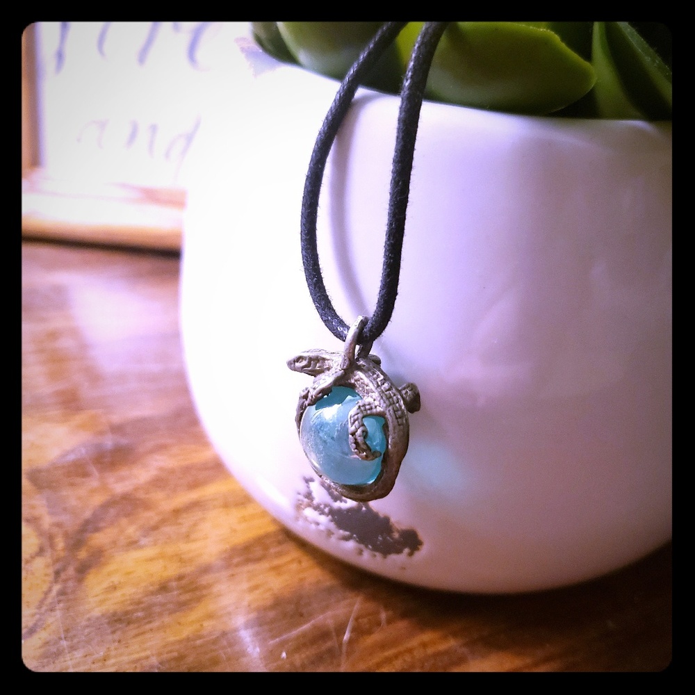Lizard Orb Necklace